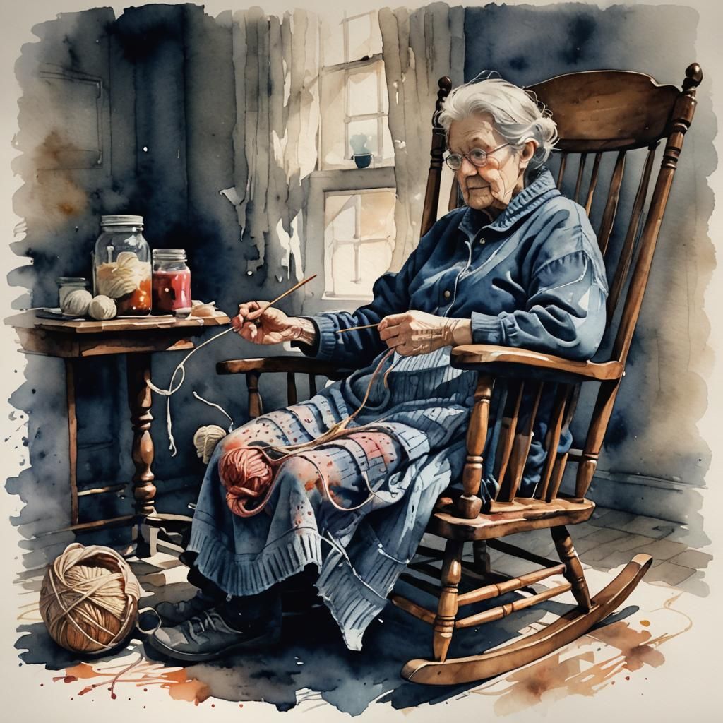 One Leg Granny Knitting