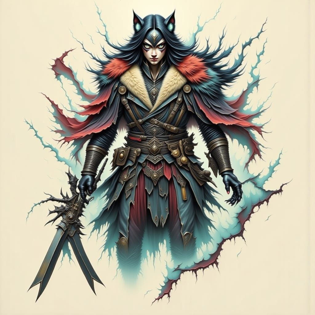 Majestic Wolf in a Moody Landscape