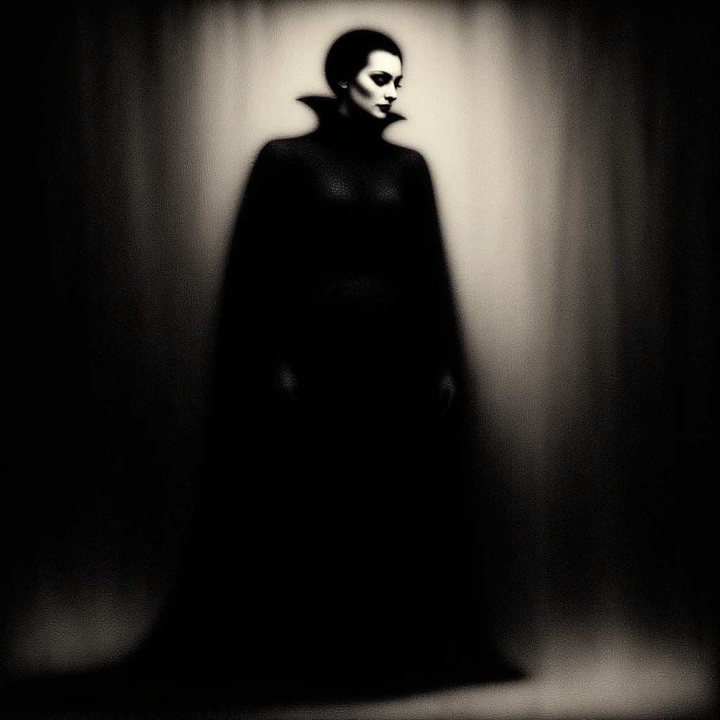 Count Dracula in Dramatic Monochrome Film Noir Style