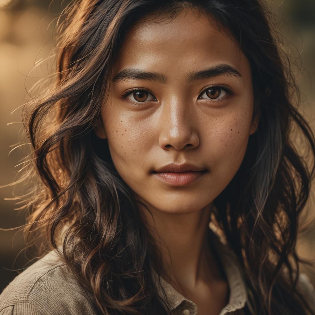 Warm Portrait with Soft Focus and Golden Lighting