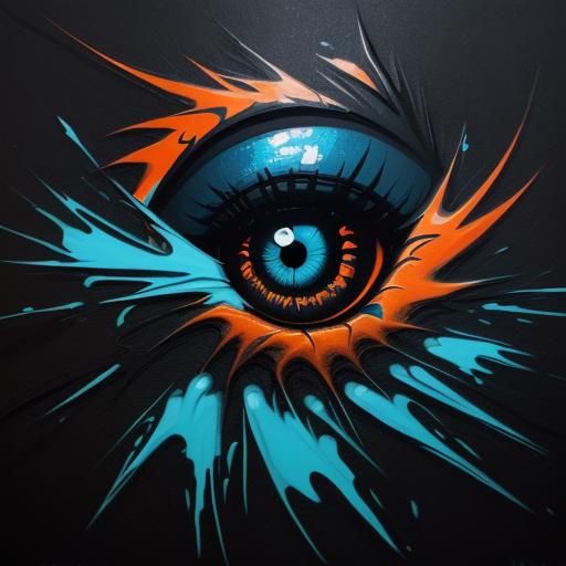 Dragon with Blue Eyes in Graffiti Art Style