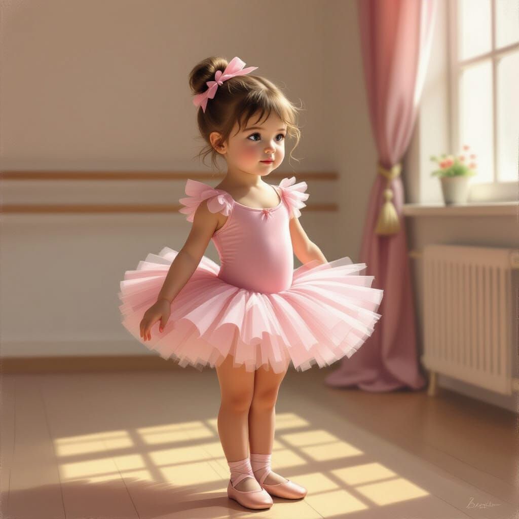 Girl in Tutu: Whimsical Ballet Studio Portrait