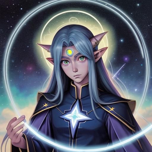 Cosmic Elf with Galaxy Halo, Manga Sketch