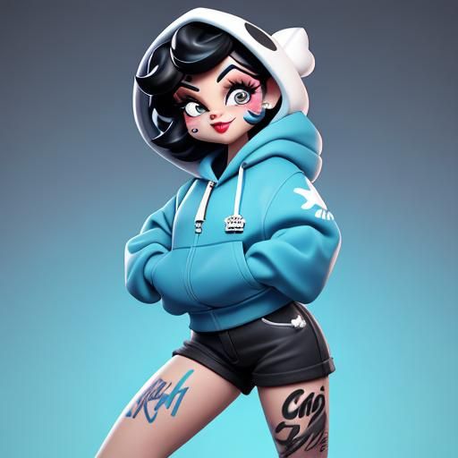 Hip Hop Betty Boop in Pixar Style