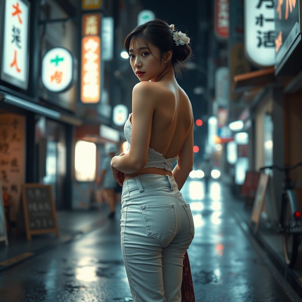 Geisha in Tokyo Street: A Realistic Gaze