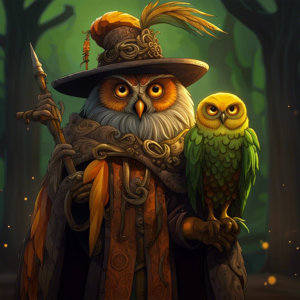 Owl on Witch Shoulder: Digital Matte Painting