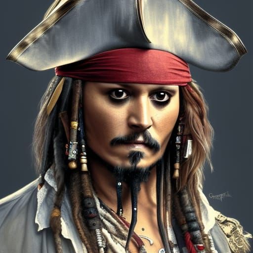 Pirate Captain Portrait in Hyperdetailed Fantasy Style