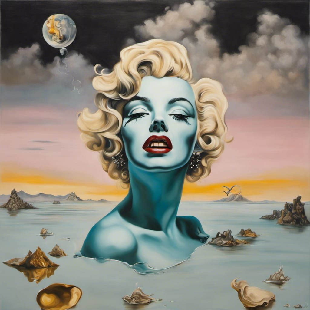 Surreal Marilyn Monroe Portrait in Dali Style