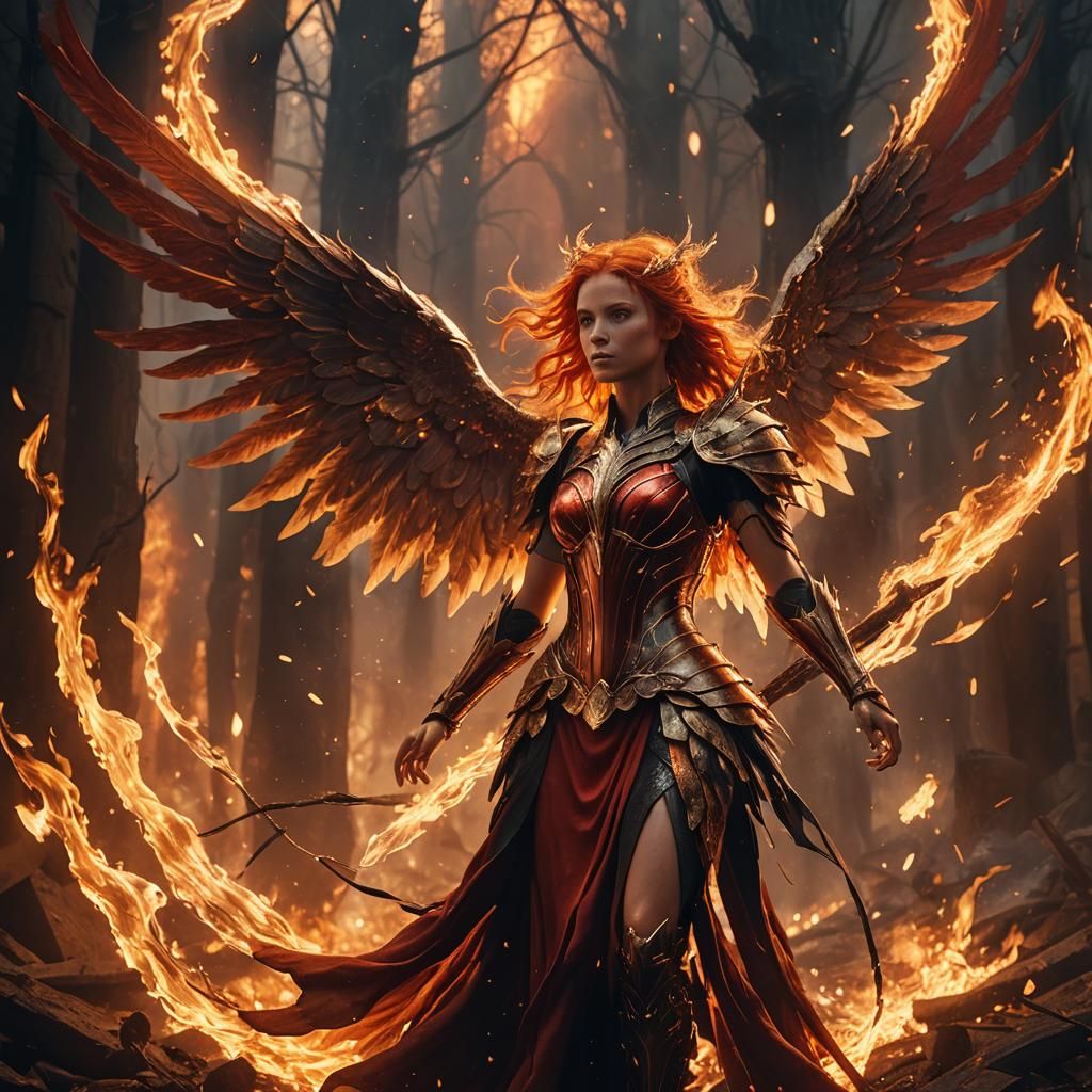 Fiery Fairy in Inferno: Cinematic Digital Matte Painting