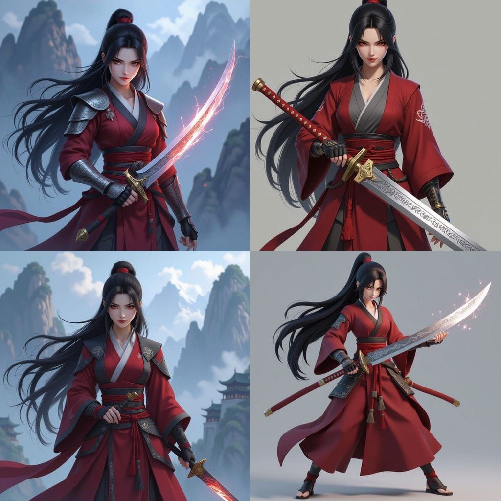 Warrior Monk With Metal Arm Before Storm