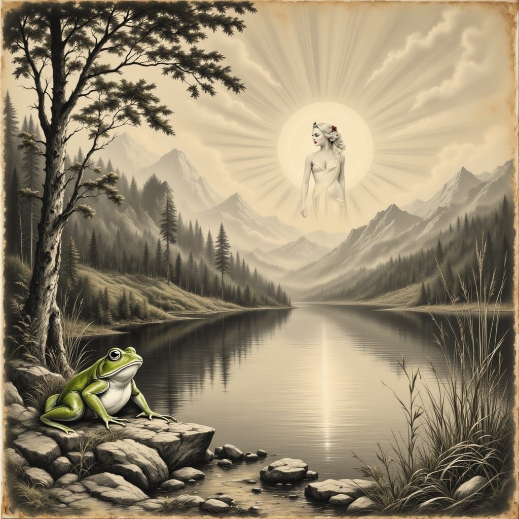 Surprised Frog in 15th-Century Manuscript Style