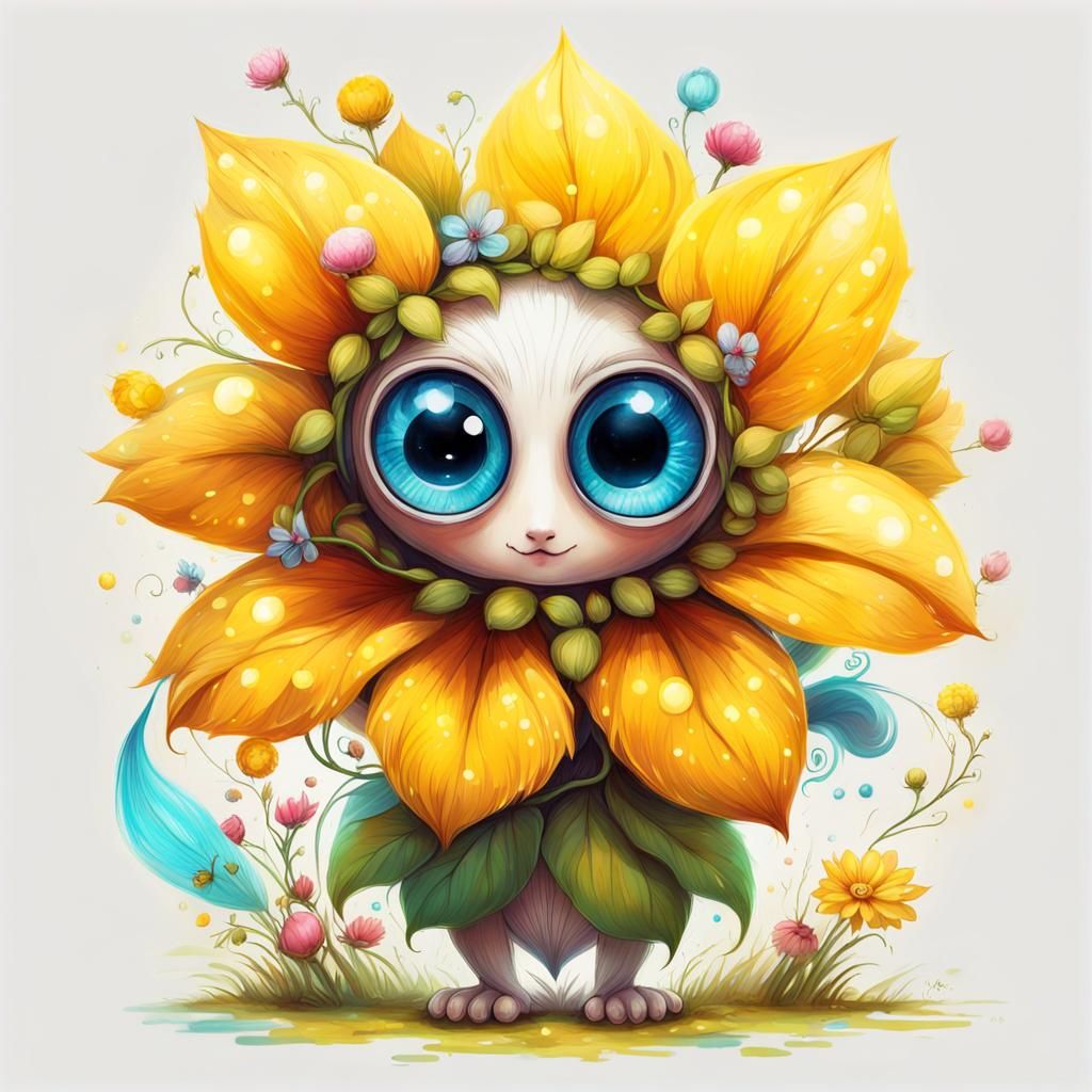 Adorable Flower Wizard in Magical Realm