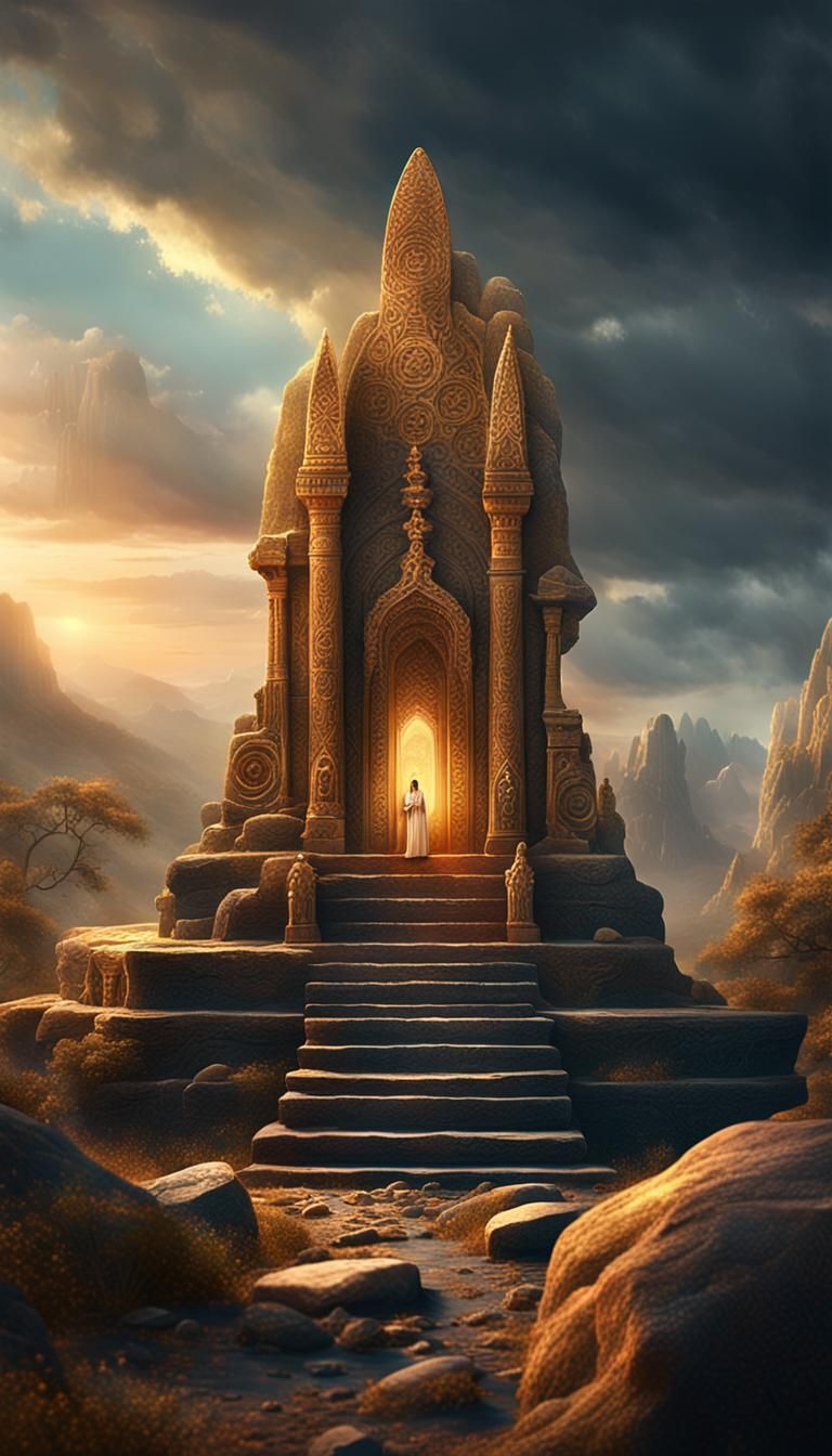 Mystical Altar on Stone: Digital Matte Painting