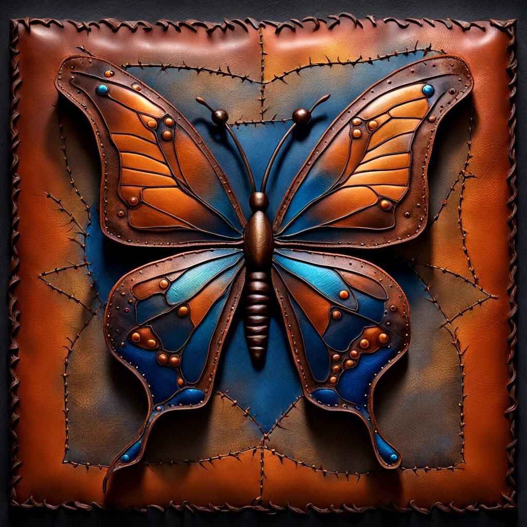 Leather Butterfly on Metal Thorn: Fantasy Concept Art