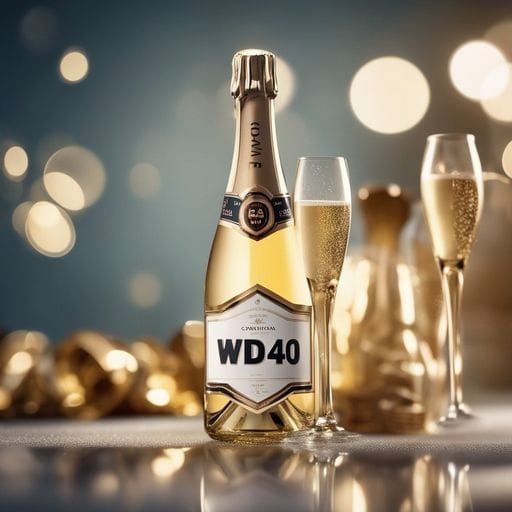 Humorous Champagne Label: WD40 Parody