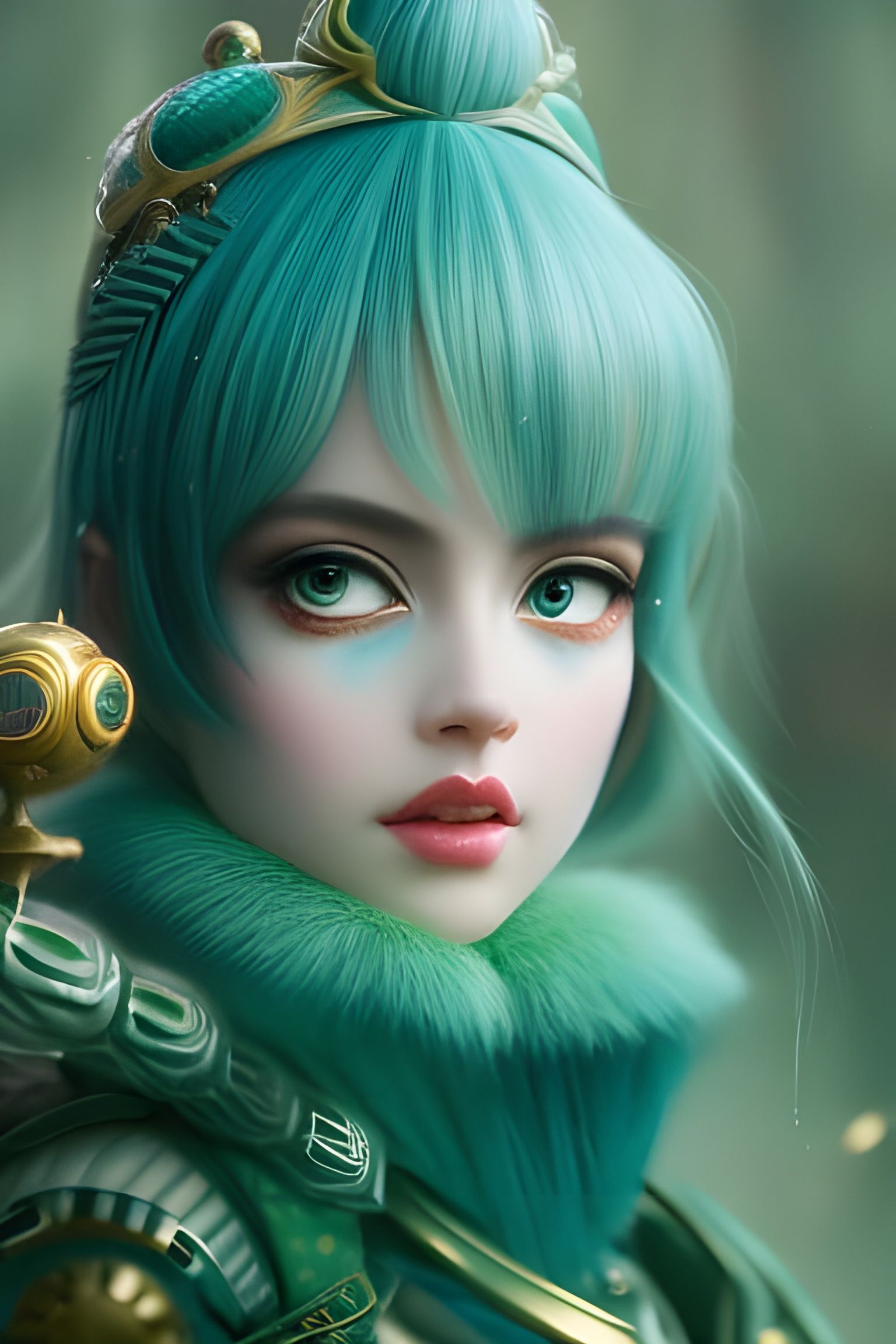 Candy Punk Monster Portrait in Steampunk Style