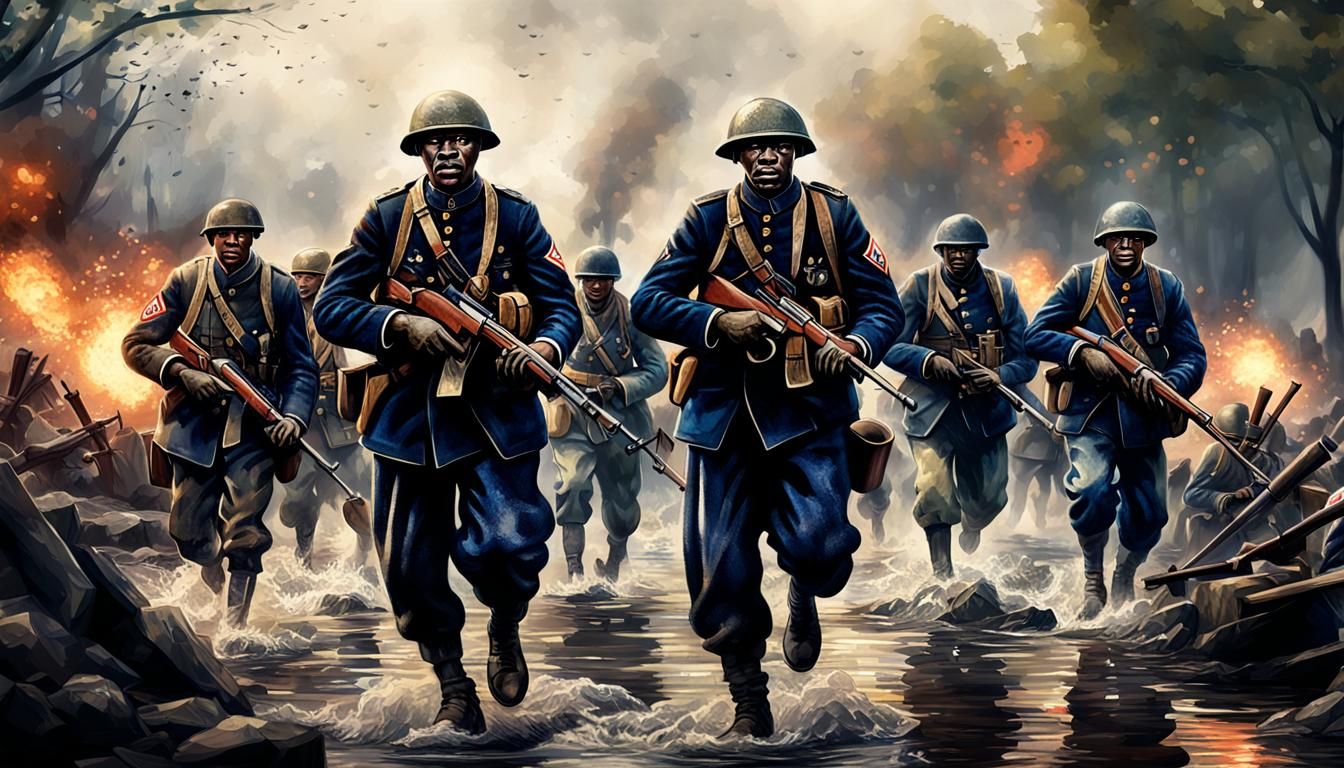 Harlem Hellfighters Reach Rhine in Splash Art