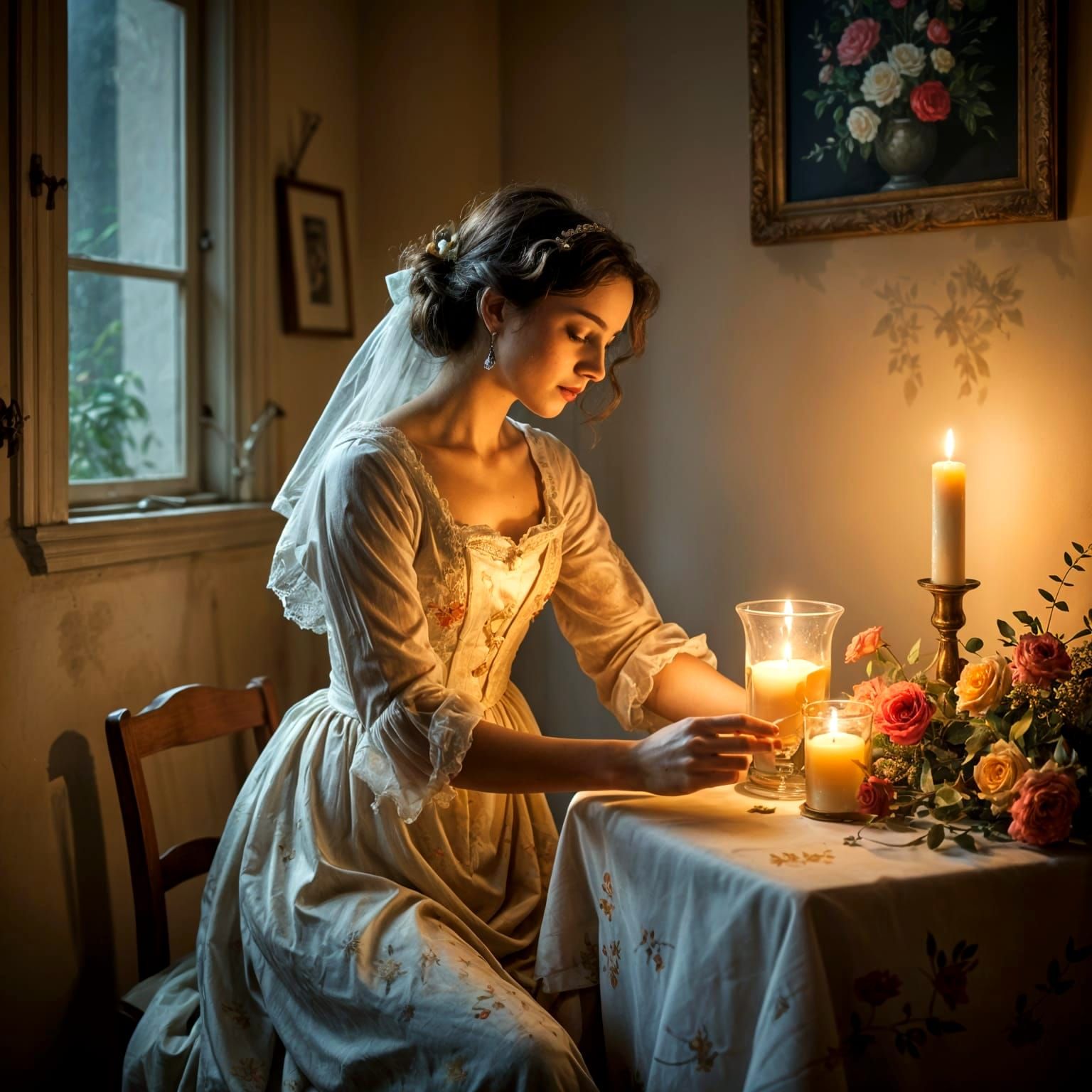 Warmth of Candlelight in a Cozy Setting