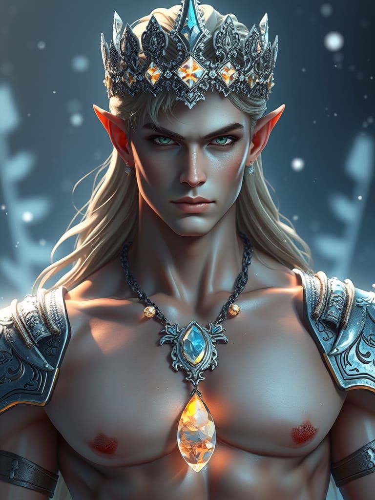 Elven Prince in Cyberpunk Winter Attire