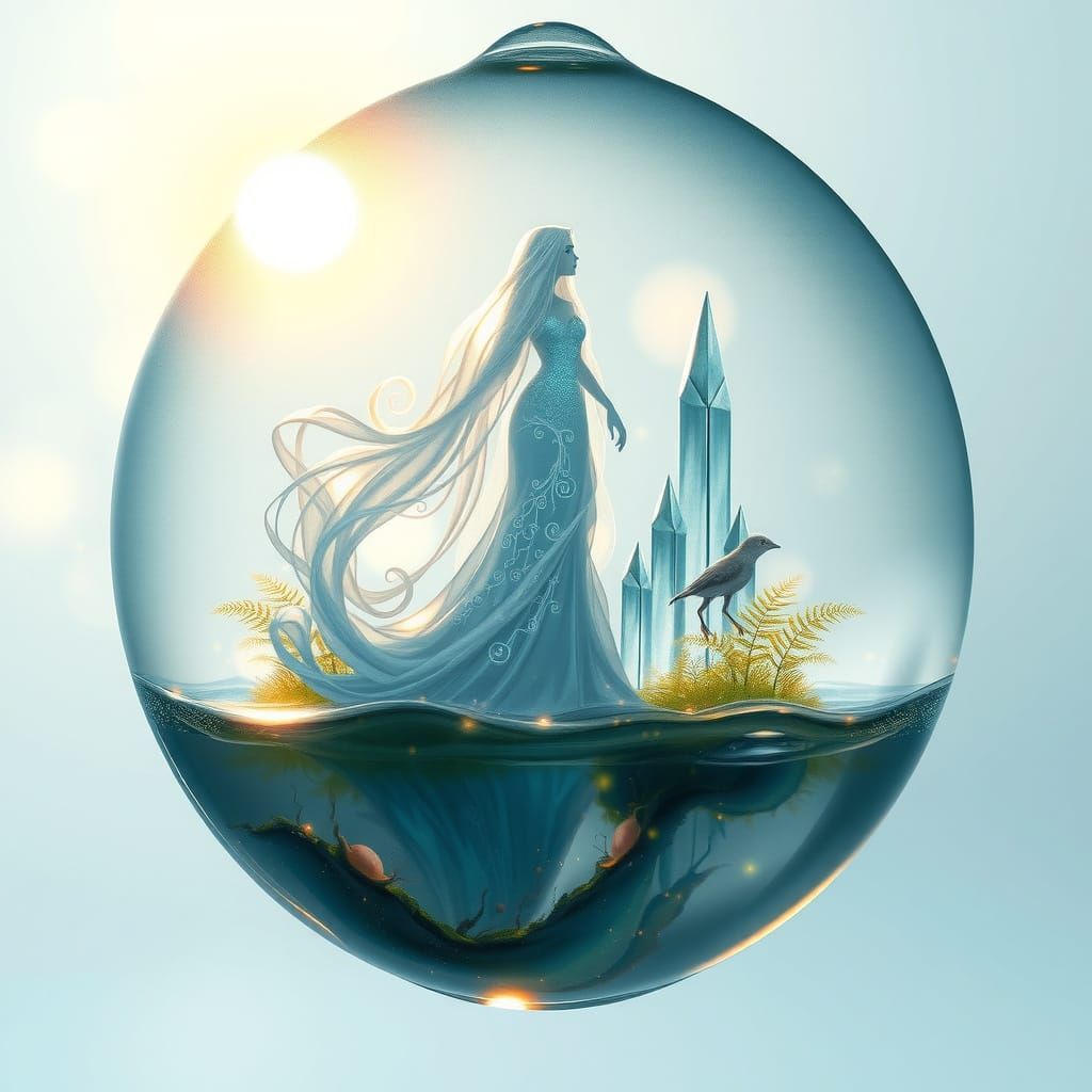 Majestic Water Elemental in Shimmering World Within Water Dr...