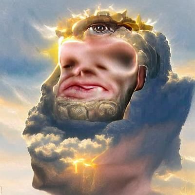 Ethereal Face of Divinity Radiating Light