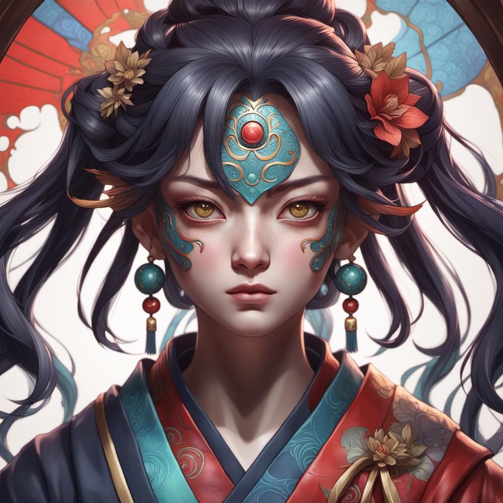 Ibaraki Dōji Yokai Portrait in Artgerm Style
