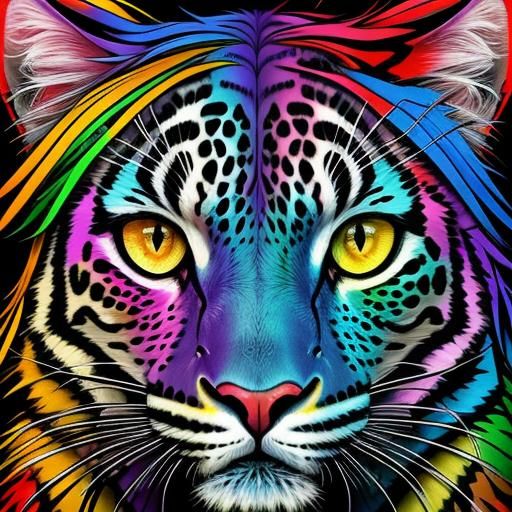 Colorful Dragon Scale Woman in Abstract Art