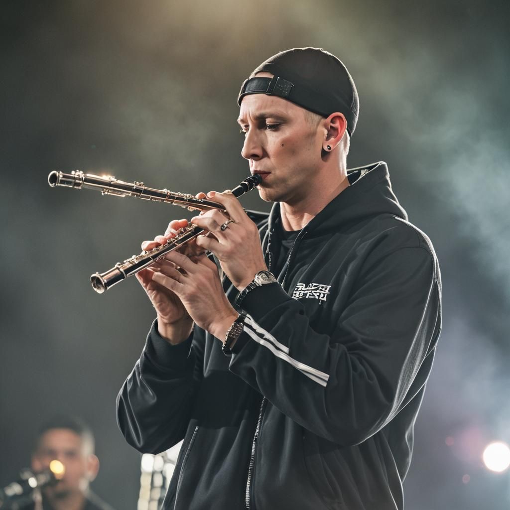 Eminem Plays Flute in Professional Photo