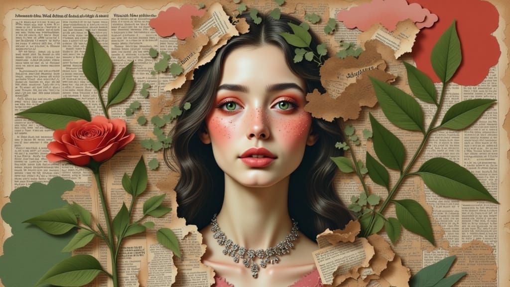 Woman in Mixed Media Blending Style