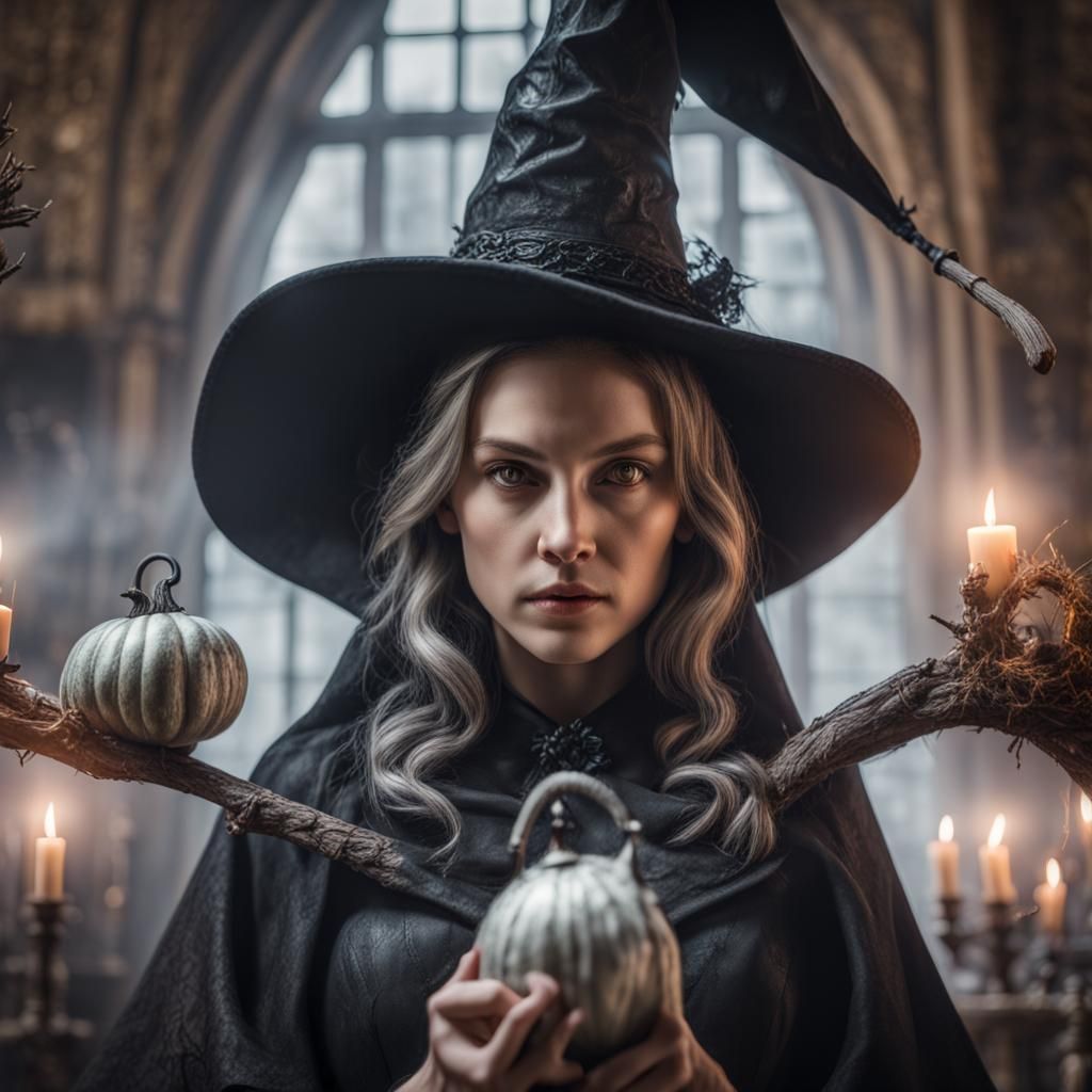 Two Witches in Moody Cinematic Lighting