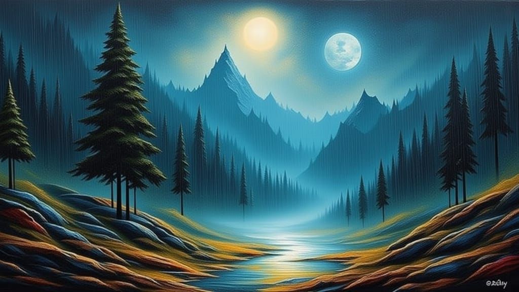 Rainy Landscape in Impasto Style