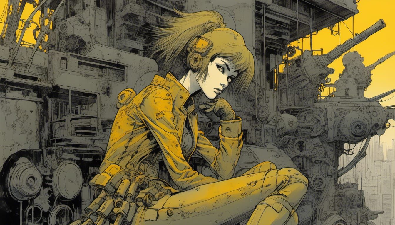 Cyberpunk Assassin Gunfight in Neo-Tokyo