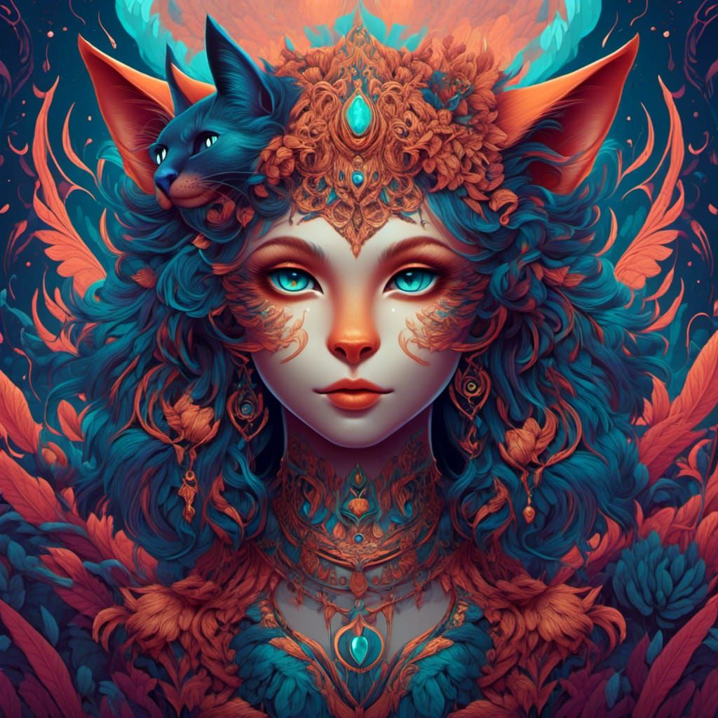 Cat Goddess Hybrid in Detailed Artstation Style