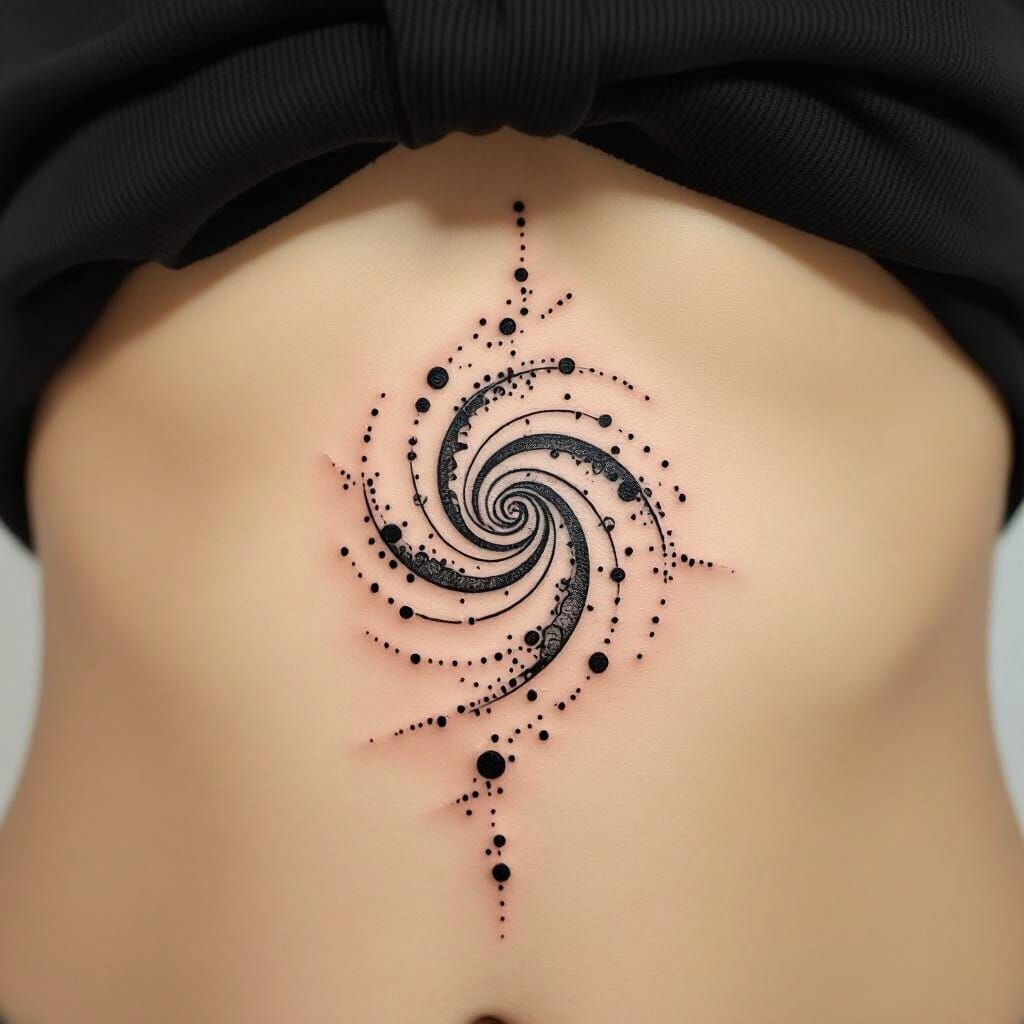 Minimalist Black Ink Spiral Tattoo Design
