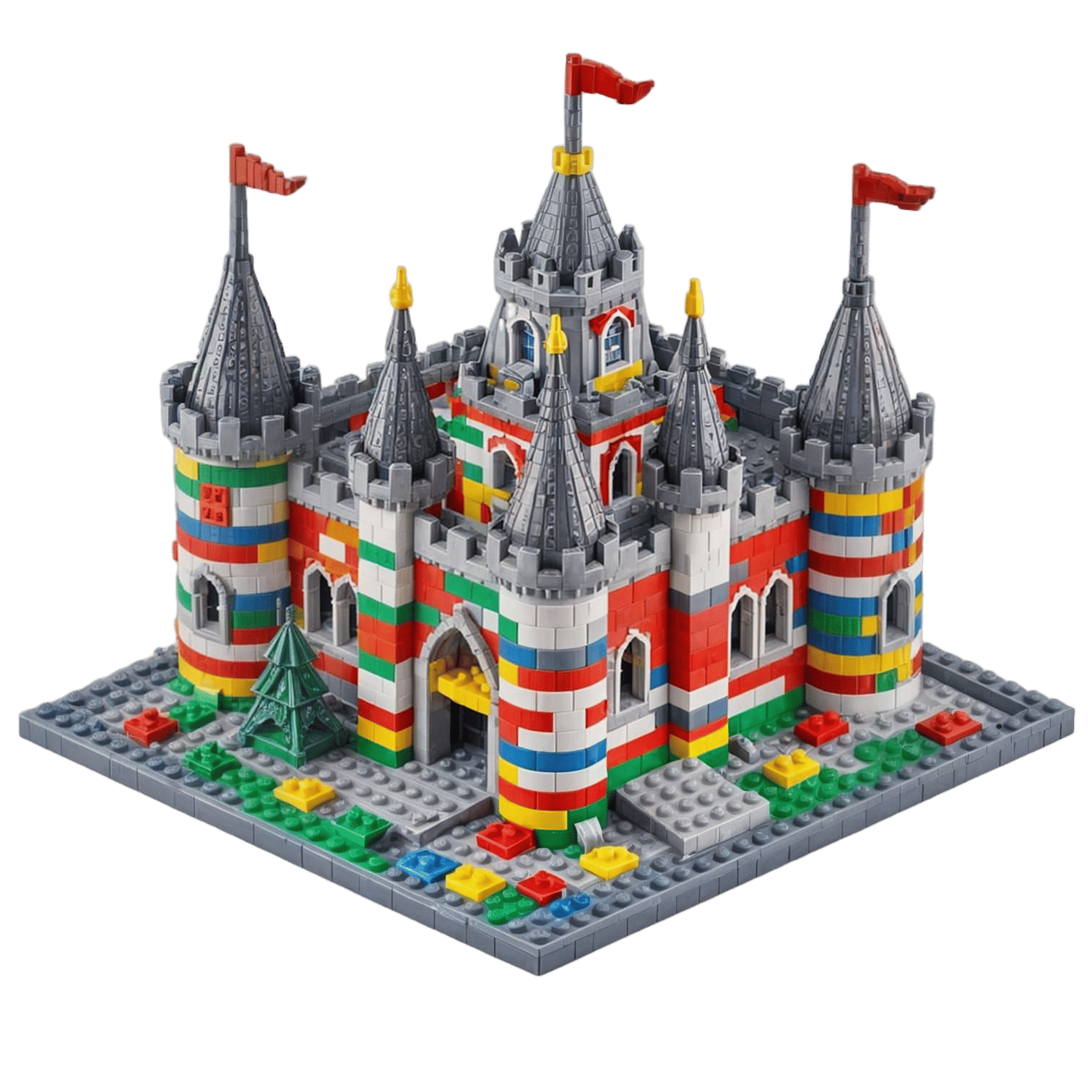 Vibrant LEGO Castle in Perspective View