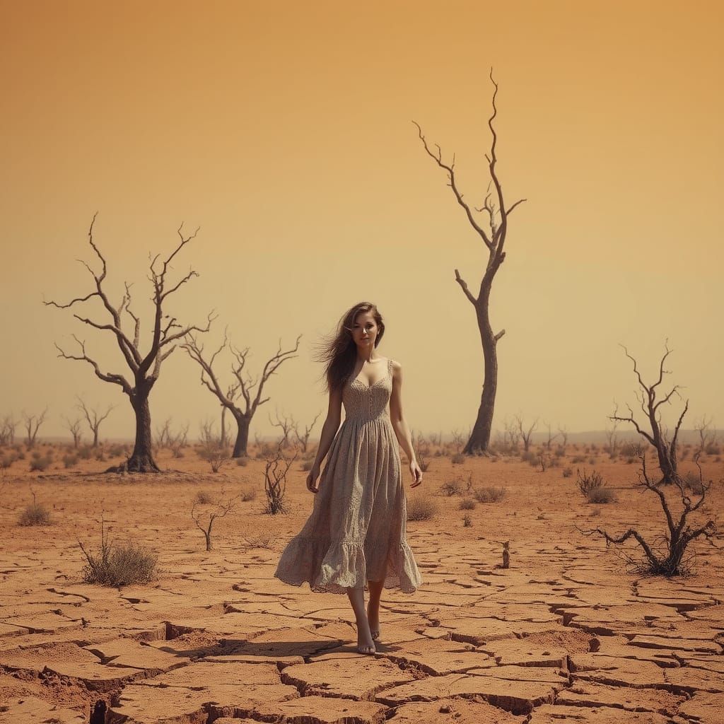 Dystopian Summer: Scorched Earth in Surreal Style