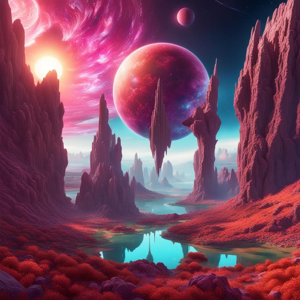 Crystalline Planet Zircon IV: Surreal Fantasy Art