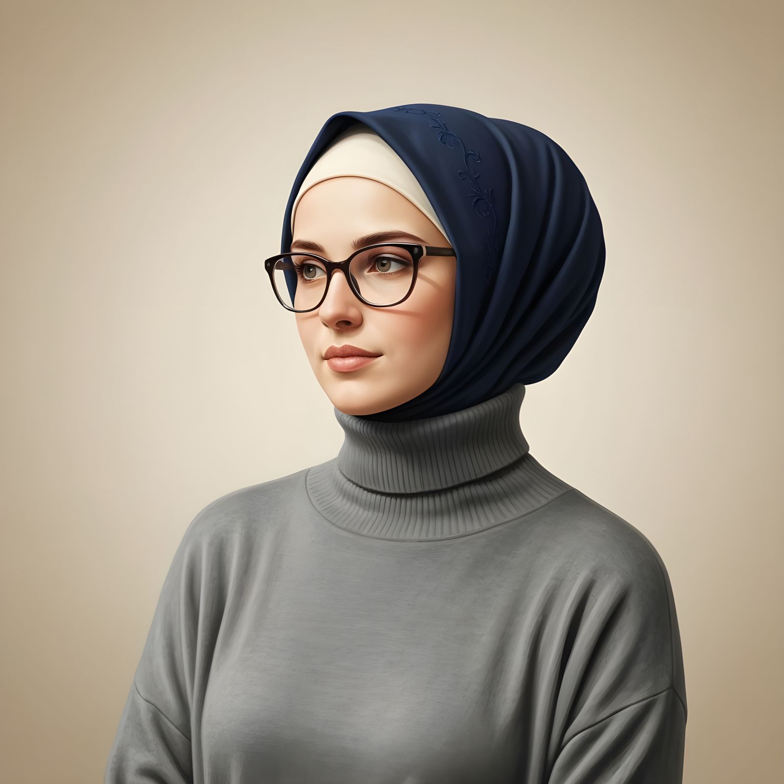 Beautiful Finnish Woman in Hijab: Detailed Portrait