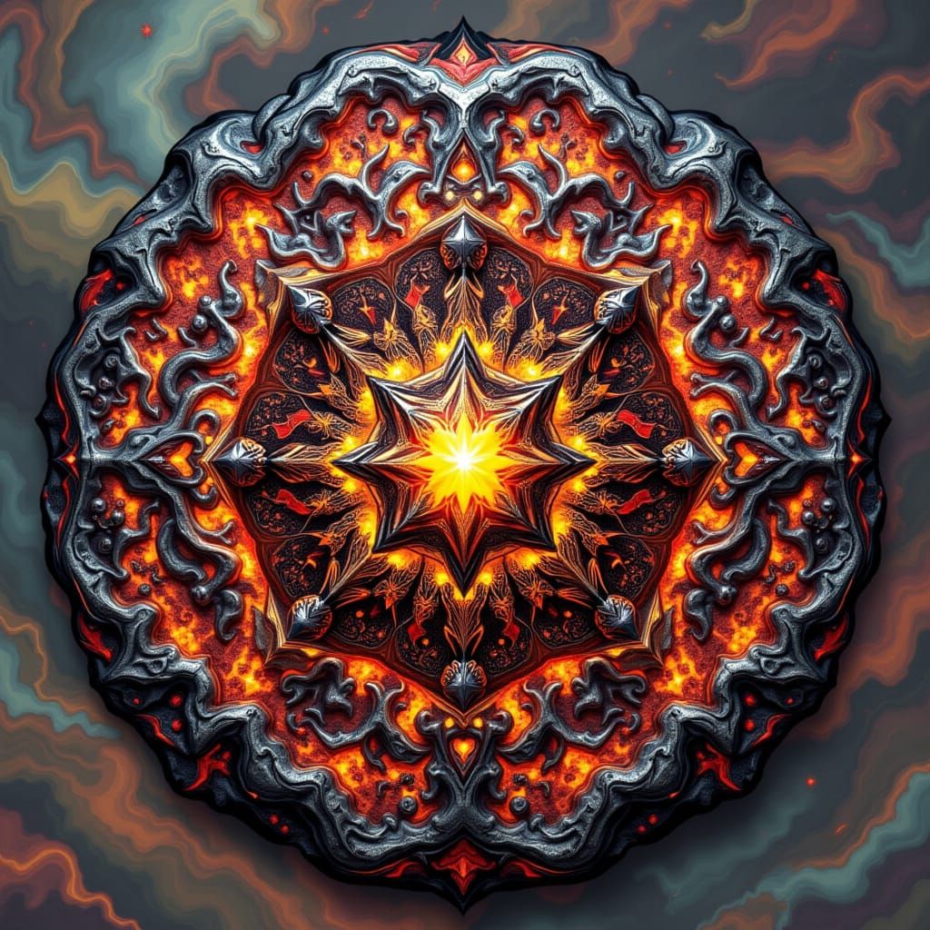 Abstract Metallic Shapes in Cinderweld Brass