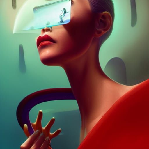 Hi-Tech Fantasy Pool in Hyperrealism Style