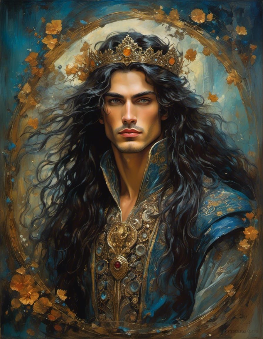 Dark Prince Charming in Surreal Oil Painting Style