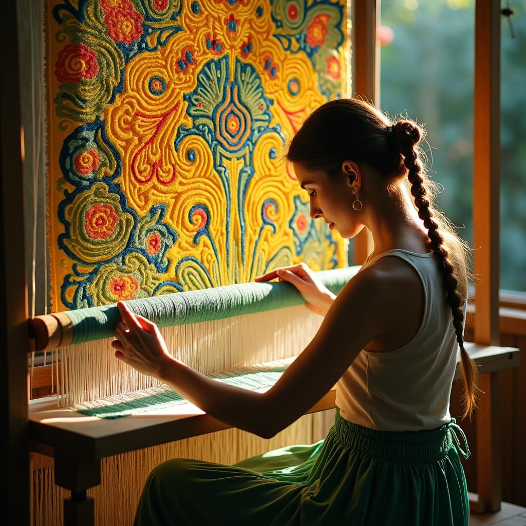 Weaving a Klimt-Inspired Tapestry with Vivid Threads