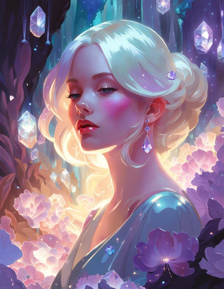 Sparkling Crystal Cave Entrance in Fairytale Style