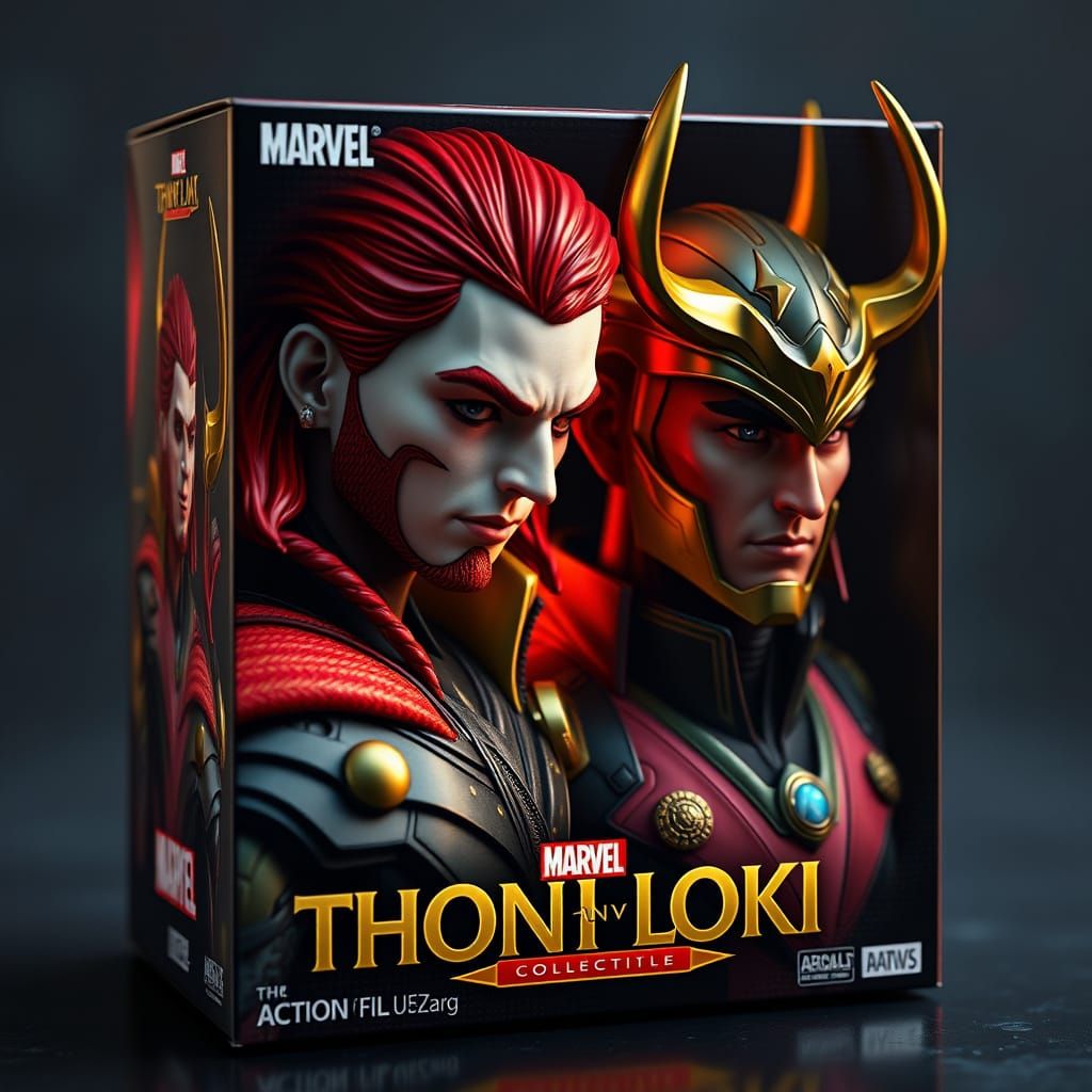Marvel Action Figures Packaging Box in Vibrant Porcelain Sty...