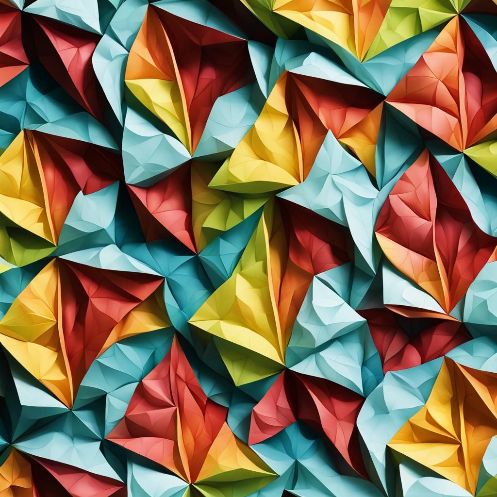 Tessellating Origami Leaf Pattern in Soft Focus