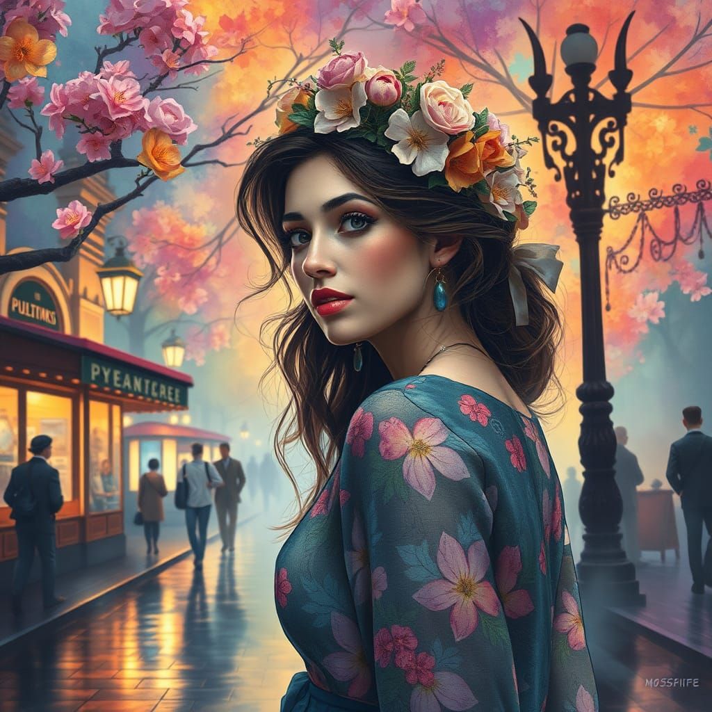 Magical Bioluminescent World in Pastel Colors