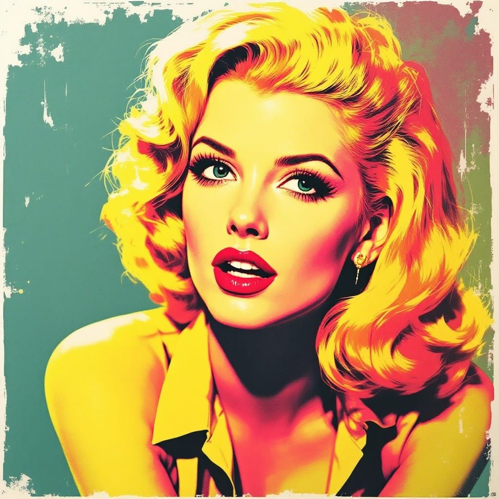 1950s Pin-Up in Celebrity Silkscreen Style