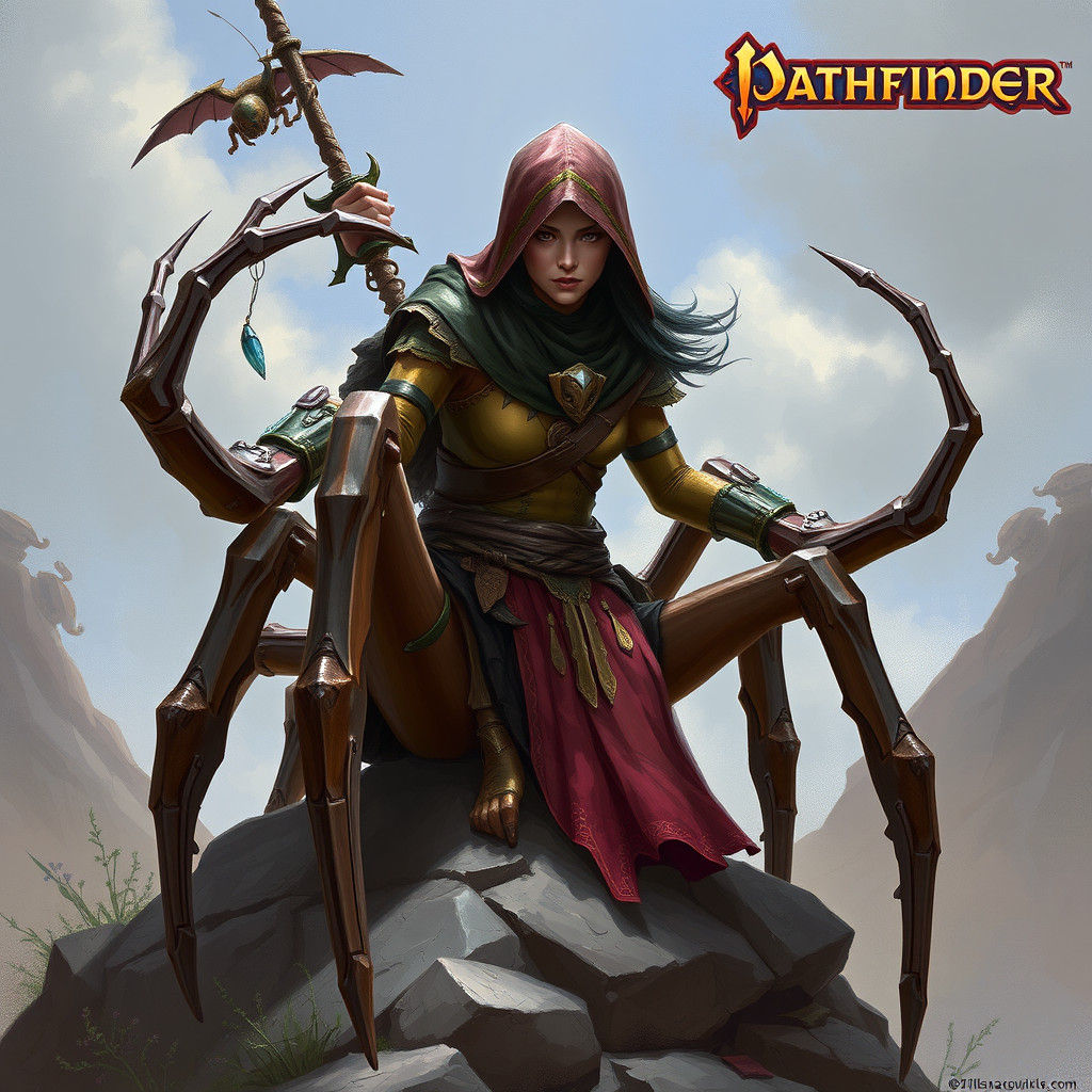 Anadi Spiderfolk Character in a Fantasy Setting