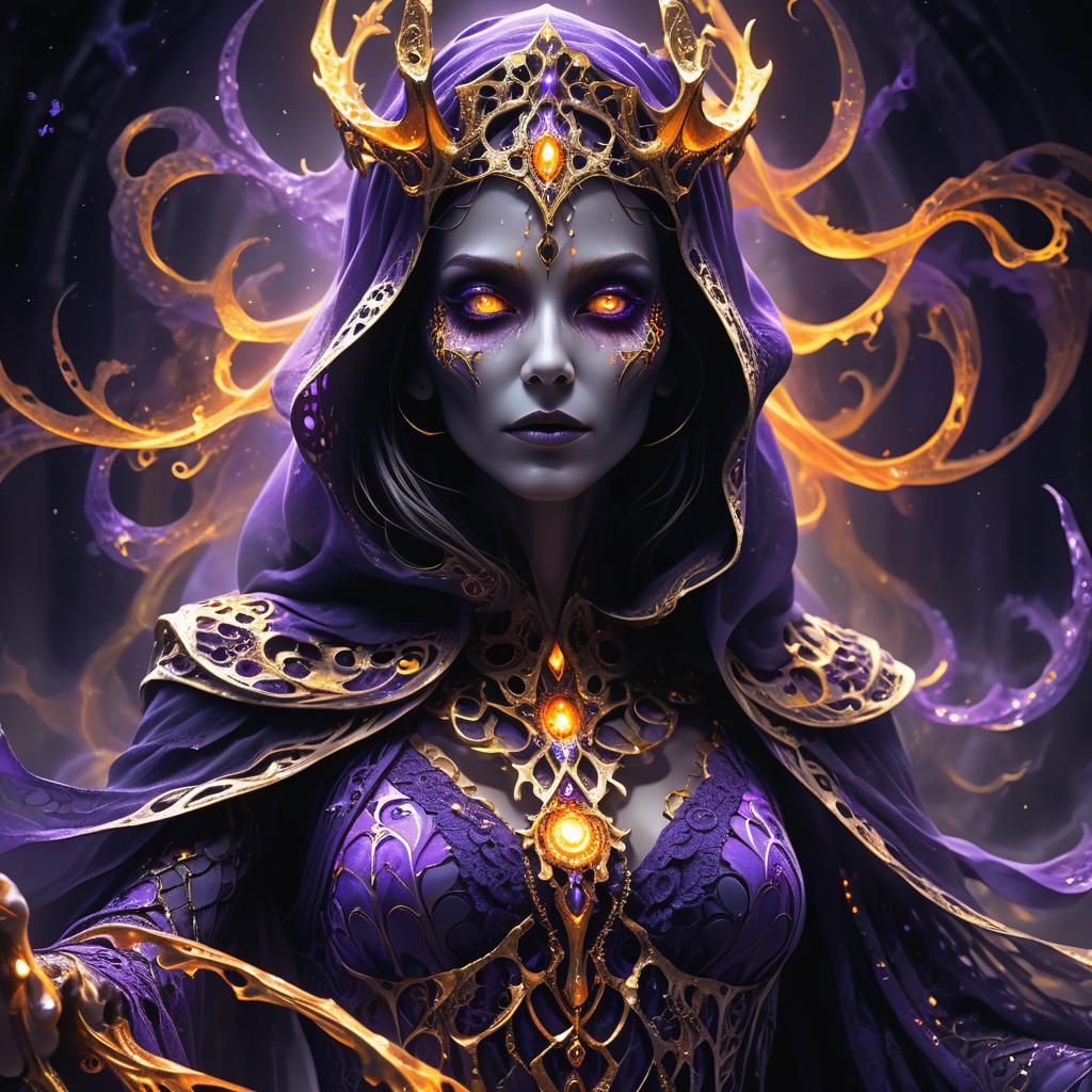 Lich Channels Abyssal Magic in Dark Fantasy Art