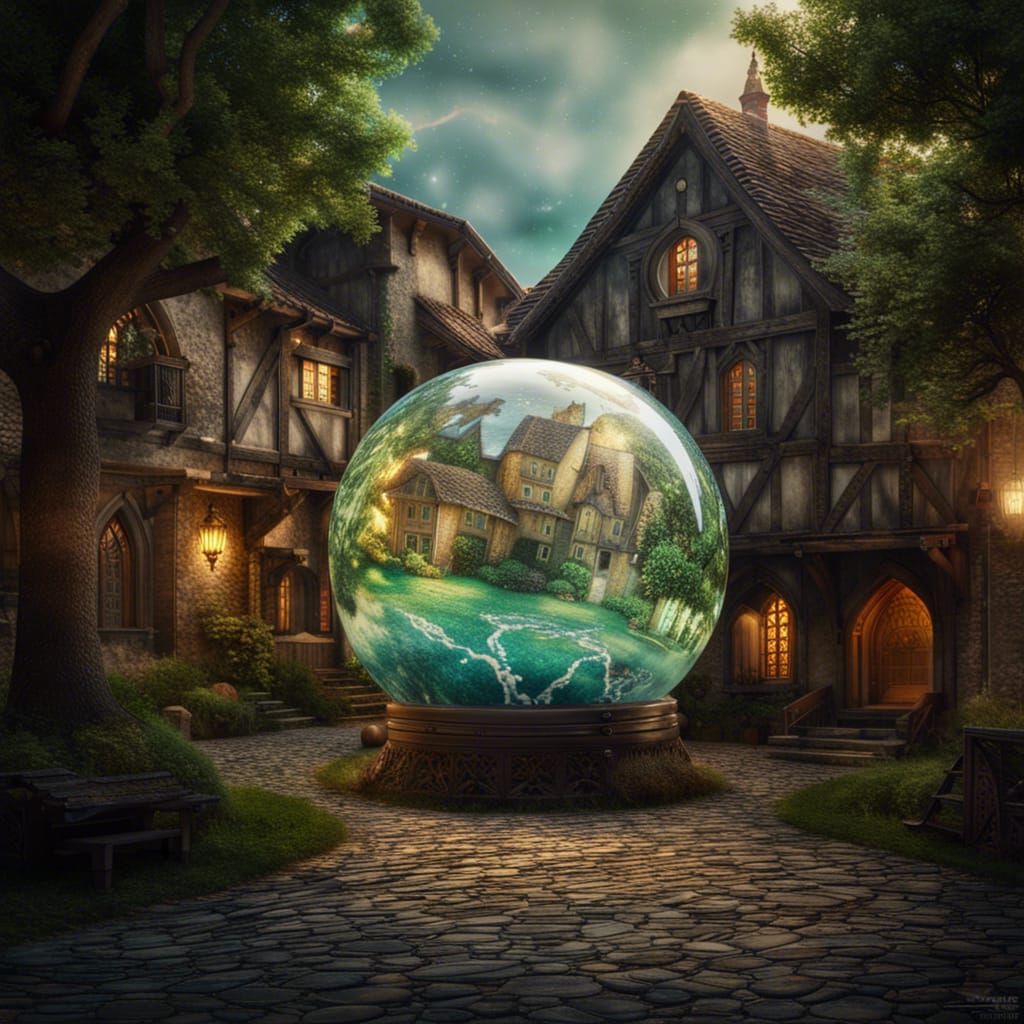 Reflecting the village… mirror sphere